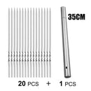 20 peças espeto de churrasco reutilizável giratório